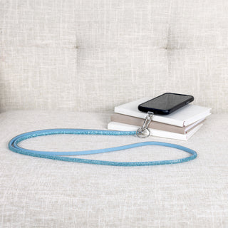 Aqua Crossbody Soft Gemmed Phone Lanyard