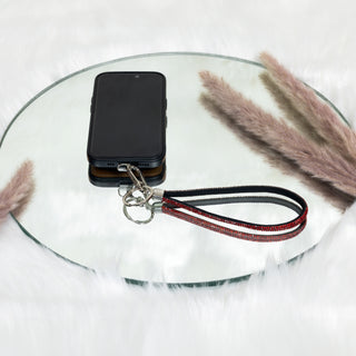 Red Wristlet Soft Gemmed Phone Wrist Strap