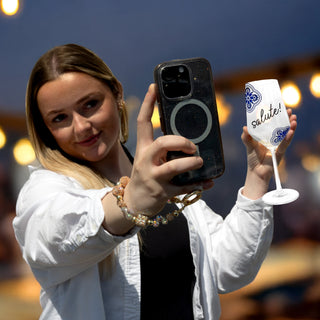 Champagne Crystal Wristlet Beaded Hands-Free Gold Wrist Strap