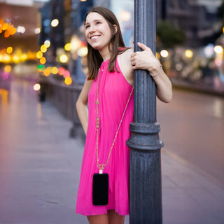 Gold Crystal Crossbody Beaded Gold Phone Chain