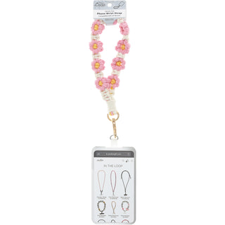 Cherry Blossom Wristlet Crocheted Hands-Free Wrist Strap