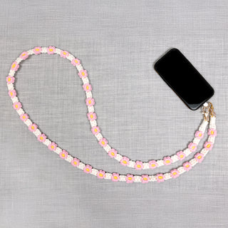 Cherry Blossom Crossbody Crocheted Phone Lanyard