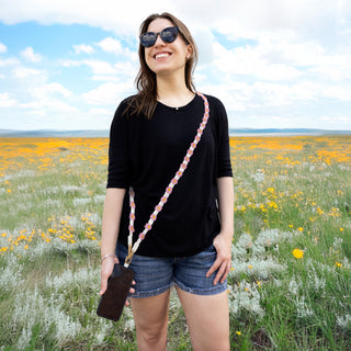 Cherry Blossom Crossbody Crocheted Phone Lanyard