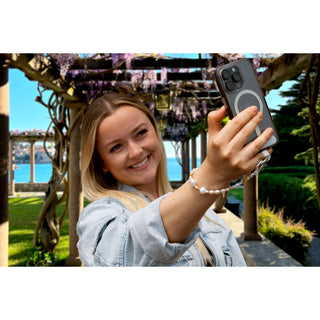 Cross Beaded Hands-Free Wrist Strap