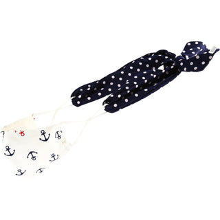 Newport Navy Dot Mask Ties Set of 2 - 48" x 2.5"