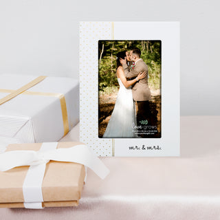 Mr. & Mrs. 5.5" x 7.5" MDF Frame (Holds 4" x 6" Photo)