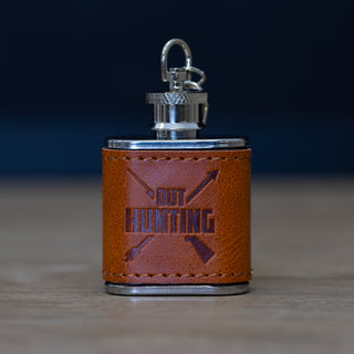 Out Hunting PU Leather & Stainless Steel 1 oz Mini Flask