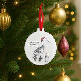 Baby's First Ducks - 4" Ceramic Ornament