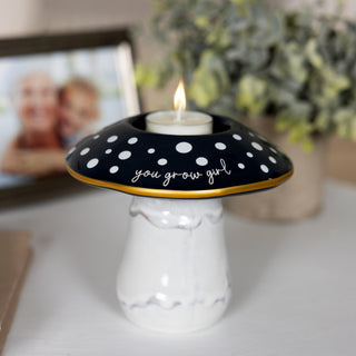 You Grow Girl 4.75" Mushroom Tealight Holder