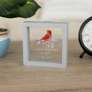 Cardinals Appear 5" x 5" Framed Glass Plaque