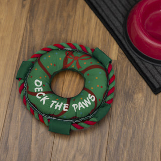 Deck the Paws 10" Canvas Dog Toy on Rope