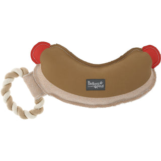 Hot Dog 12.75" Canvas Dog Toy on Rope