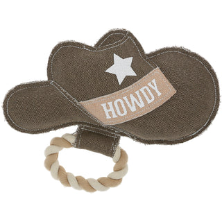 Howdy 11" x 8.5" Canvas Dog Toy on Rope