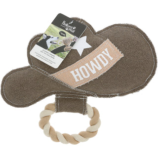 Howdy 11" x 8.5" Canvas Dog Toy on Rope