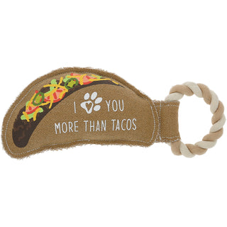 Tacos 12" Canvas Dog Toy on Rope