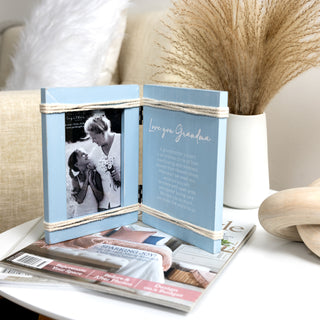 Love You Grandma 5.5" x 7.5" Hinged Sentiment Frame (Holds 4" x 6" Photo)