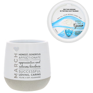 March 11 oz - 100% Soy Wax Reveal Candle with Birthstone Scent: Tranquility