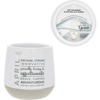 April 11 oz - 100% Soy Wax Reveal Candle with Birthstone Scent: Tranquility