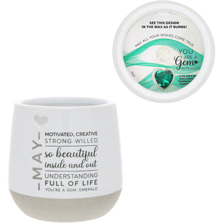 May 11 oz - 100% Soy Wax Reveal Candle with Birthstone Scent: Tranquility