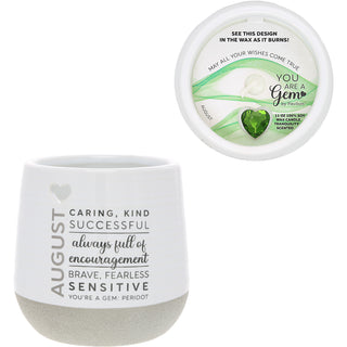 August 11 oz - 100% Soy Wax Reveal Candle with Birthstone Scent: Tranquility