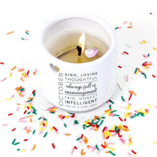 October 11 oz - 100% Soy Wax Reveal Candle with Birthstone Scent: Tranquility