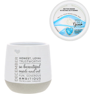 December 11 oz - 100% Soy Wax Reveal Candle with Birthstone Scent: Tranquility