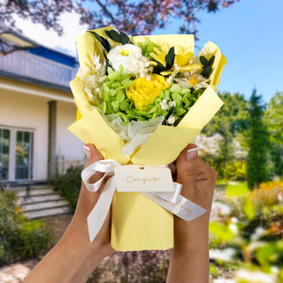 Congratulations Yellow Preserved Floral Bouquet