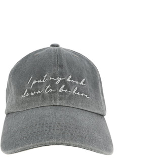 Book Down Gray Adjustable Hat