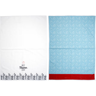 Best Teacher Ever Tea Towel Gift Set (2 - 19.75" x 27.5")
