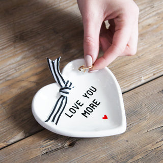 Love You More 4.5" x 4.5" Heart-Shaped Keepsake Dish
