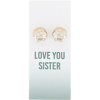 Love You Sister 14K Gold Plated Earring in a Bottle