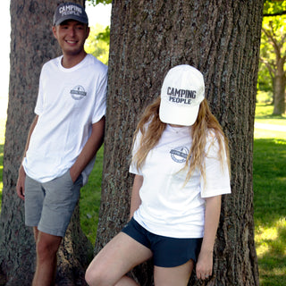Camping People White Adjustable Hat