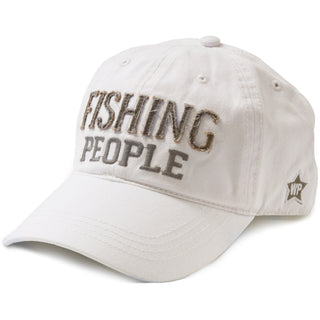 Fishing People White Adjustable Hat