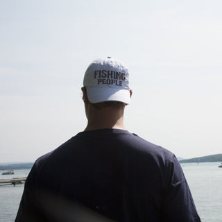 Fishing People White Adjustable Hat