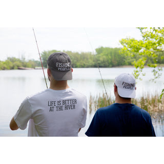 Fishing People White Adjustable Hat