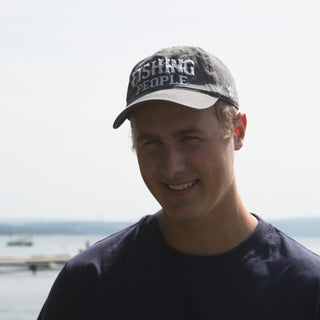 Fishing People White Adjustable Hat