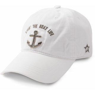 Livin' The Boat Life White Adjustable Hat