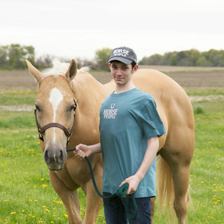 Horse People Large Steel Blue Unisex T-Shirt