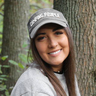 Camping People Dark Gray Adjustable Visor Hat