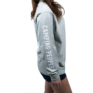 Camping People Small Heather Gray Unisex Long Sleeve T-Shirt