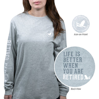 Retired People Medium Heather Gray Unisex Long Sleeve T-Shirt