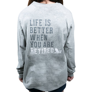 Retired People Medium Heather Gray Unisex Long Sleeve T-Shirt