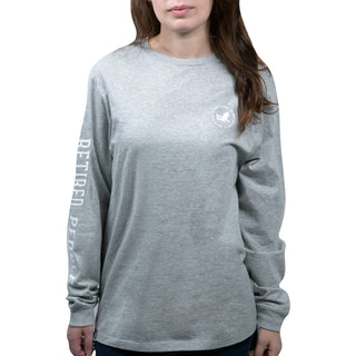 Retired People Medium Heather Gray Unisex Long Sleeve T-Shirt