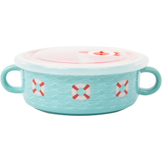 Beach Life 13.5 oz Double-Handled Soup Bowl with Lid