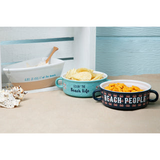 Beach Life 13.5 oz Double-Handled Soup Bowl with Lid