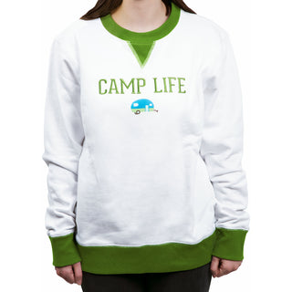 Camp Life L White Unisex Crewneck Sweatshirt