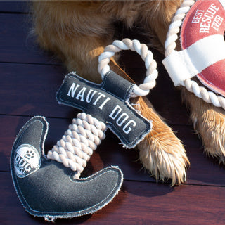 Nauti Dog 12" Canvas Dog Toy on Rope