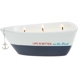On the Boat Triple Wick 10 oz Soy Wax Candle Scent: Tranquility