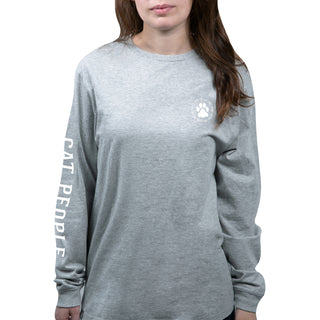 Cat People Medium Heather Gray Unisex Long Sleeve T-Shirt