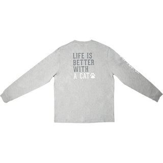 Cat People Medium Heather Gray Unisex Long Sleeve T-Shirt